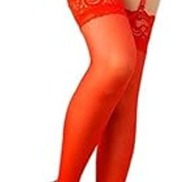 Buysky Women's High Pearl Garter Belt Set with Leg Stocking Attached Panties Black Lace panty and Sheer Top Stockings Lingerie (IN, Alpha, Free Size, Red, PERALS Garter belt set)-image-97
