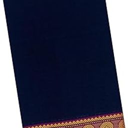 Nritya Handloom Bharatanatyam And Kuchipudi Dance Practice sarees (Navy WIth Yellow Colour Rudrakshi Border)-picture-15