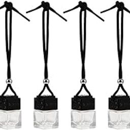 Hunky Dory 6pcs 10ml Black Hanging Car Air Freshener Diffuser Bottles Empty Glass Perfume Bottle Pendant for Essential Oil Fragrance Aromatherapy Bottle Ornament-image-24
