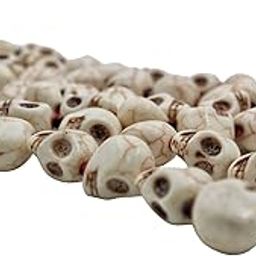Dharmsaar Mund Mala for Kali Maa & Shiv Upasna, Carved Skull Necklace for Wearing & Puja, Aghori Stone Rosary, Tantrik Pooja Mala (55 Beads)For Unisex Adult-image-2