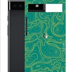 AtOdds Mobile Skin Sticker Wrap | Compatible for Google Pixel 6A (5G) | Scratchproof Matte Finish | Full Coverage for All Sides & Camera Protection (Green-Terrain)-image-22