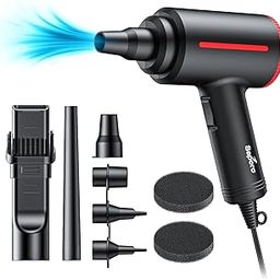 Turbo Compressed Air Duster for Cleaning Dust - 48000RPM, 500W Electric Air Blower with 2 Speed Settings for Electronic & Inflatables - 100% Copper Motor with 3 Nozzles - 3m Cord Length-image-56