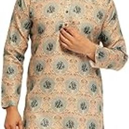 (Since 1958 Men's Cotton Silk Multi Thread Embroidered Long Kurta-image-33