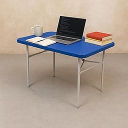 Oaknest Supreme Swiss Foldable Green Metal Table for Home & Outdoor | Compact Multipurpose Desk for Study, Office, Camping | Durable, Lightweight & Portable (Color- Blue)-7