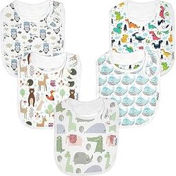 KiddyStar Double Layer Bandana Bibs - Thick, Multi Snaps, Organic Cotton - Soft & Absorbent - For Drooling, Teething, Feeding-image-39