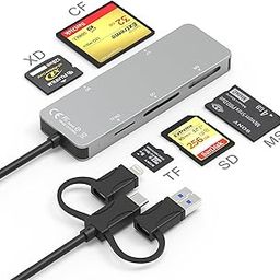 SD/TF/MS/CF/XD Card Reader for Computer/iPhone/USB C - 5 in 1 Multi Memory Card Reader-0