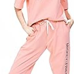 SN SWEET NIGHT Women’s Mickey & Friends Printed Round Neck T-Shirt and Joggers Track Suit-image-7