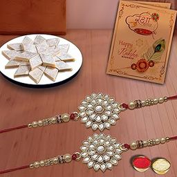 AWANI TRENDS Rakhi Gift for Brother Rakshabandhan Gift -Combo Gift Pack With Kaju katli(200 Gm) and Rakhi set of 2(kaju katli)-image-41
