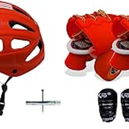 jaspo Unisex Toddlers Baby Kids Junior Intact Adjustable Outdoor Wheel Roller Skates Combo (Suitable For Age Group Up To 5 Years) (Speedy Kid Intact), Multicolor-image-14