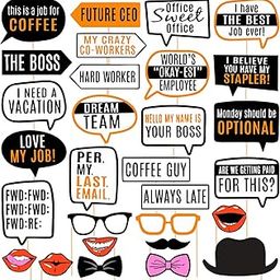 Zyozique 29 pcs Office Party Photo Booth Props, Funny Adult Work Party for Office Birthday Party Celebration-25