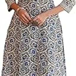 Cream Floral Kurta & Pant Set for Women Pure Cotton Fabric Latest Fashion-picture-53
