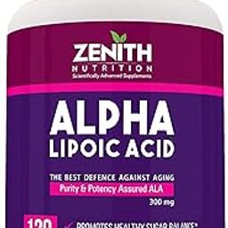 Zenith Nutrition Alpha Lipoic Acid 300Mg -Pack of 120 Capsules-1