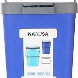 Nayasa Door Dustbin Small- 14 Ltr Plastic Press Top Waste Bin/Trash Can | Garbage Dustbin For Home, Kitchen, Bathroom, Office | Multipurpose Waste Bin | Blue-18