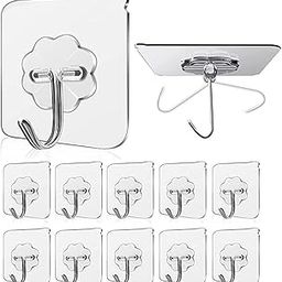 GUMP Heavy Duty Transparent Self Adhesive Wall Hook for Hanging Wall Decor Items Home Decor Items Photo Frame Hooks for Wall Without Drilling Nail Hook Key Holder (Pack of 10)-picture-18