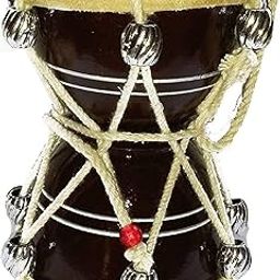 Anshraj Handcrafted Lord Shiva Wooden Damru For Puja Big 6 Inch Damroo Blue Color (Browni)-picture-15