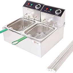 Kiran Enterprise Stainless Steel Electric 8 Liter Double Pan Deep Fryer with Detachable Leg for Restaurant and Kitchen and commercial Use-picture-29