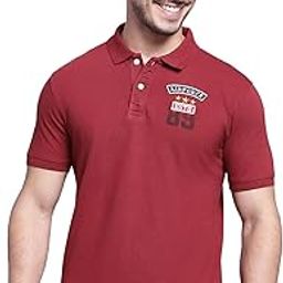 Men Rust Cotton Blend Polo Neck Half Sleeve Solid T-Shirt (P_MTSH00319_Rust)-image-5
