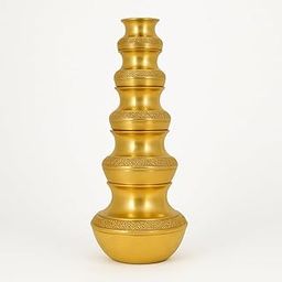KVR Brass Kubera Kudam Set of 5 – Traditional Kalash/Kuberar Panai – Lucky Pot for Diwali Pooja, Home Decor – 7.5 Inch, 275g – Lakshmi Kubera Festival Gift-13