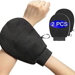 YPNZXQDX Deep Exfoliating Gloves 2-Pack for Bath or Shower - Body Scrub for Men and Women to Remove Dead Skin and Dirt - Home Spa Self-Tanning Tool-4