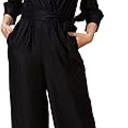 Women Notched Lapel Cuffed Sleeves Waist Tie-Up Party Jumpsuit-picture-17