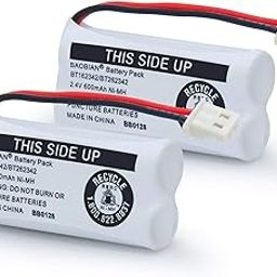 BAOBIAN BT162342 BT262342 Battery Compatible with for BT183342 BT283342 BT166342 BT266342 VTech CS6114 CS6419 CS6719 at&T EL52300 CL80111 Cordless Phone (Pack of 2)-1