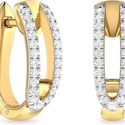 pc jeweller The Keaghan 18KT Yellow Gold and Diamond Stud Earrings for Women-picture-0