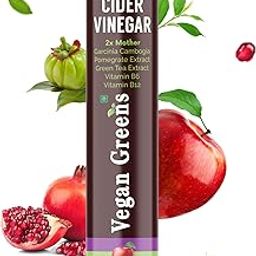 Vegan Greens Apple Cider Vinegar For Weight Loss with 2x Mother, Garcinina Gambogia, Pomegrate & Greens Tea, Vitamin B6 & B12. Easy Digestion, Vegan, Detox, Gut & Skin (Lemon & Ginger, 25 Count)-15