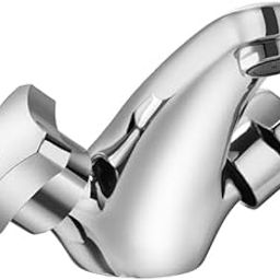 Parryware Jade Basin Mixer Without Popup for wash basins | Twin-Lever Deck Mounted with Chrome Finish | Honecomb Type Aerator | G0214A1-10