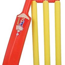 Karma Sales Kids Plastic Cricket Set with Bat Ball Stumps Bails PVC Plastic Cricket Bat Playing Outdoor and Indoor Sports Game Toy for 6-7 Yrs Boys (Multicolor)-image-22