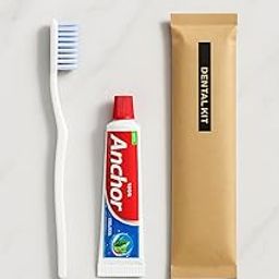 Hotel Dental Kit (Pack of 100) | Eco-Friendly Biodegradable Kraft Pouches | Soft-Bristle Toothbrush & 8g Toothpaste | Premium Guest Amenities for Hotels, Resorts & Guest Houses-17