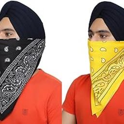 100% Cotton Paisley Print Multifunctional Fashion Headwrap Scarf Unisex Bandana Pack of 2-image-40