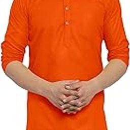 Men's Cotton Blend Regular Fit A Line Kurta-image-118