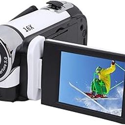 GOWENIC Camcorder, Full HD 1080P Digital Vlogging Camera Recorder with 16X Digital Zoom, 2.4 Inch Screen, Fill Light, Camcorder (White)-31