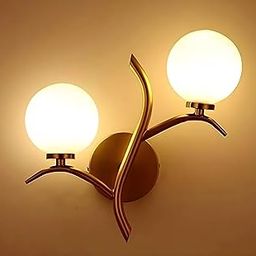 RBSK with Bulb Modern Glass Wall Light with Metal Finish, E27 Bulb Holder, Golden, for Living Room, Bedroom, Home Decor (Tree)-image-28