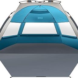 OutdoorMaster Pop Up 3-4 Person Beach Tent X-Large - Easy Setup, Portable Beach Shade Canopy Folding Sun Shelter with UPF 50+ UV Protection Removable Skylight Family Size - Ocracoke Coast-image-51