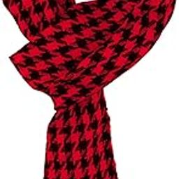 essentiele MEN BLACK & RED HOUNDSTOOTH WOOL TOUCH WINTER MUFFLER-picture-2