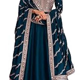 Girl's Fashion Hub's Anarkali Gown with duaptta Set for Women, Chinon Silk Fabric || Ethnic Gown for Women-picture-23