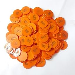 MOREL Embossed 1 to 200 Numerical Plastic Round Shape Token Coin(31MM) USE for Shop, Board Games, Stores, House, School ETC.(Orange Color)-image-7