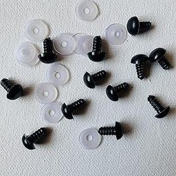 Crochet Now | 24pcs Safety Eyes with Washers for Crafts, Amigurumi, Teddy Bear and DIY Crafts (Black(24pcs) -10mm and 12mm)-image-25