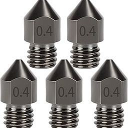 5PCS Hardened Steel MK8 Nozzle 0.4mm Hotend Extruder All Metal Nozzle for Ender 3s 3 Pro, CR-10 3D Printer 1.75mm Filament-2