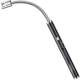 SKML® 360° Flexible Neck Rechargeable Electric Gas Lighter | C-Type USB LED Display Flameless Windproof Kitchen Lighter for Stove Candle Outdoor Cooking | 400 Uses/Charge | 10cm Neck | Blue-71
