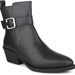 Women Black Block-heeled Chelsea Boots Clog-2