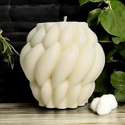 CANDLE MANSION Soy Wax Braid Spiral Candle | Decorative Green Apple Scented Wax Mombatti for Living Room | Long Burning Gift Candles for Home Decor, Diwali, Valentine and Gifting (White, Pack of 1)-image-56