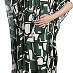 Rayon Maternity Kaftan Nighty/Free Size/Feeding/Nursing/Zipper/Drawstring/Printed/Calf Length-image-49