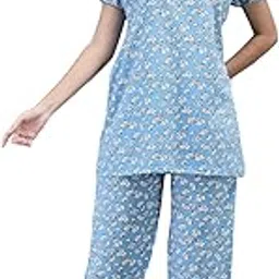 noty Women's- Night Suit | Co-ords Set | Night Wear | Night Dress | Loungewear- Poly Cotton Knits Fabric- Floral Printed-picture-3