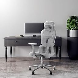 Frido AeroMesh Ergo Chair, Adjustable Armrests & Headrest, Lumbar Support, Breathable Mesh Back Fabric, Customizable Seat Depth & Height, Office Chair for Work, Study, Computer,120 kg Capacity- Grey-7