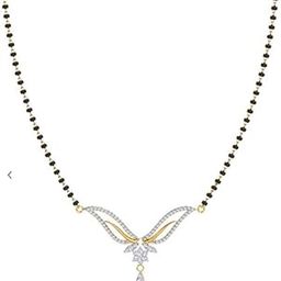Mangalsutra for Women Silver Toned AD/American Diamond Studded Black Beads Mangalsutra for Women and Girls(1 PCS)-image-129