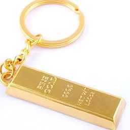 pmw - Bullion Gold Bar Design Metal Key Chain & Key Ring - Pack Of 2 - Gold Bar Key Chain - Great Gifting Item-picture-40