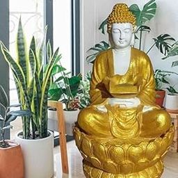 Shawshank Water Fountain Kamal Buddha Fiber Water Fountain for Living Room Home Decor Garden Patio Deck Porch - Yard Art Decoration Gift Gifting with LED Lights Water Pump-image-39