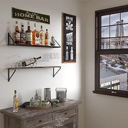 OrganizeMee Wooden Decorative Corner Shelves for Living Room,Best Floating Shelf for Wall, with Metal Brackets Suitable for Kitchen, Living Room, Bedroom Wall Decor (L 36" x4.5" Walnut Brown Qty:1NO)-image-60